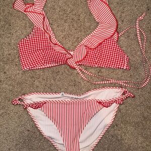 Red Gingham Bikini Set by Aerie